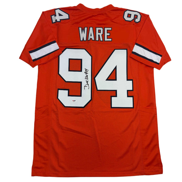 Autographed/Signed Demarcus Ware Denver Orange Football Jersey PSA COA