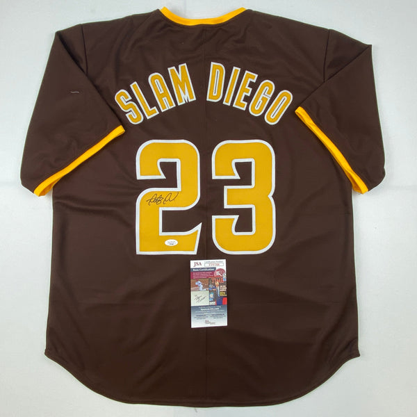 Autographed/Signed Fernando Tatis Jr. Slam Diego San Brown Baseball Jersey JSA COA