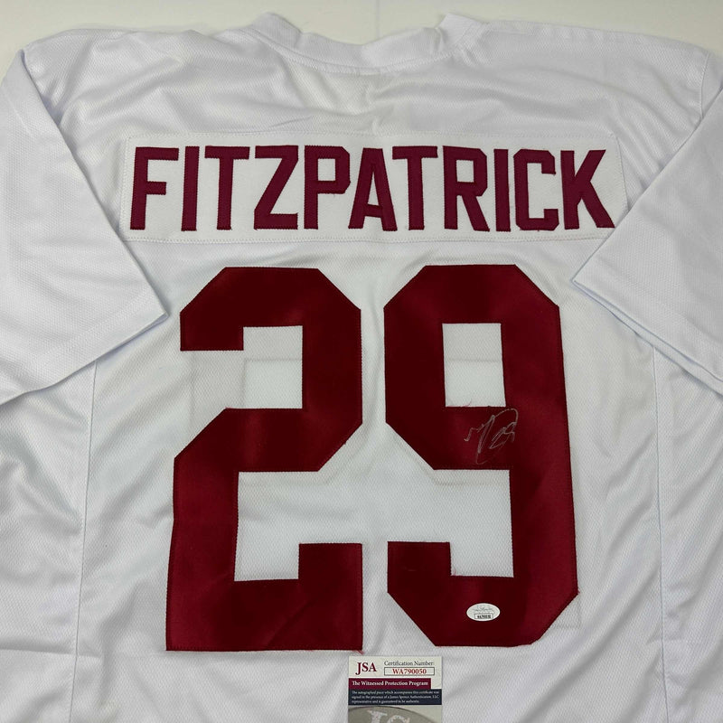 Autographed/Signed Minkah Fitzpatrick Alabama White College Football Jersey JSA COA