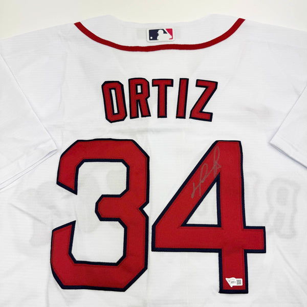 Autographed/Signed David Ortiz Boston Red Sox White Baseball Jersey Fanatics COA