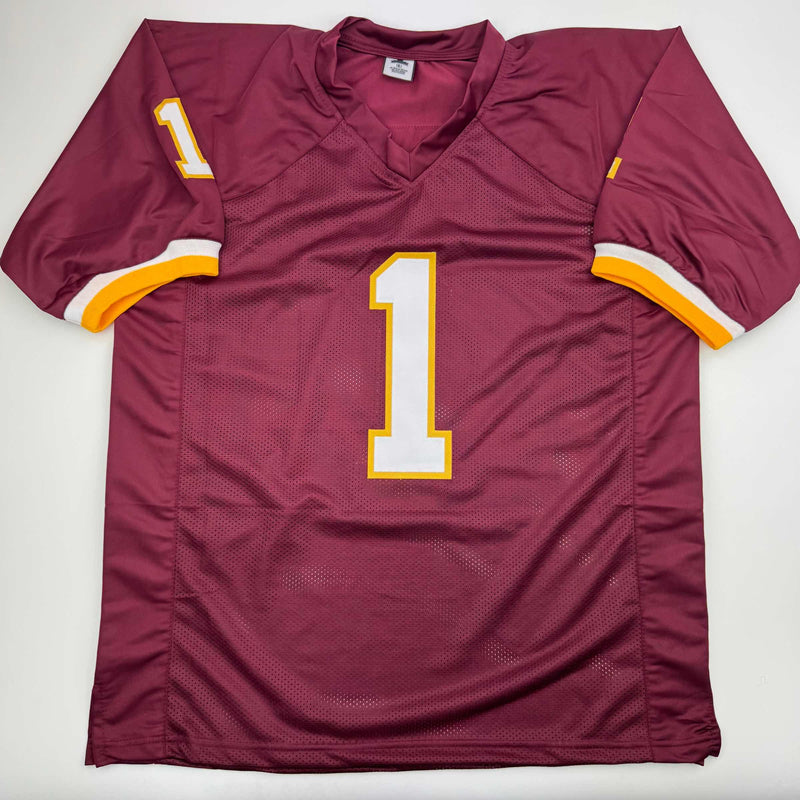 Autographed/Signed Deebo Samuel Washington Burgundy Football Jersey JSA COA