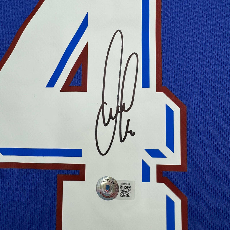 Autographed/Signed Patrick Vieira France French National Team Blue Soccer Jersey Beckett BAS COA