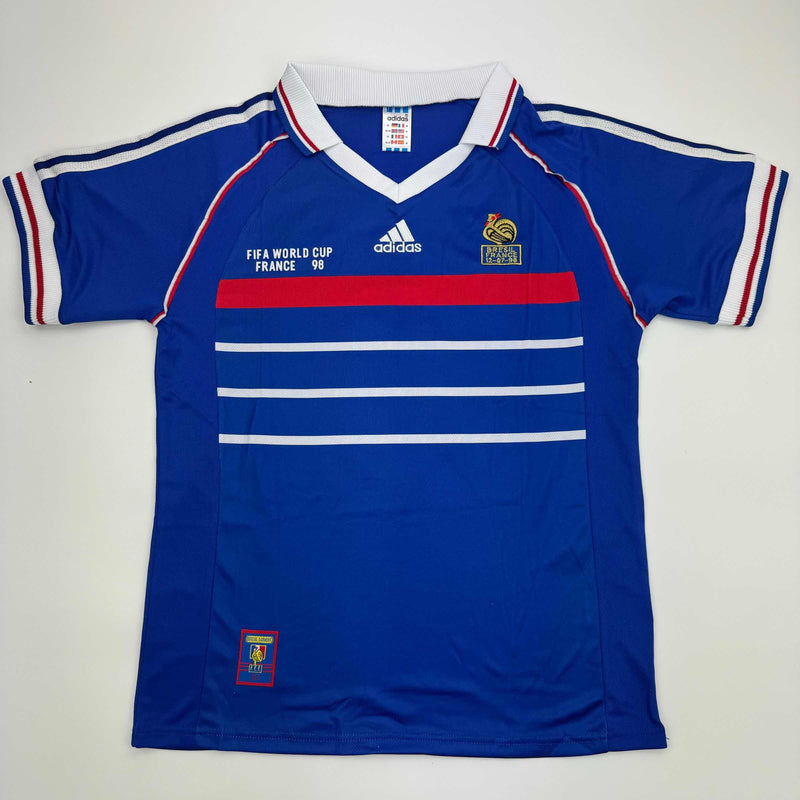 Autographed/Signed Patrick Vieira France French National Team Blue Soccer Jersey Beckett BAS COA