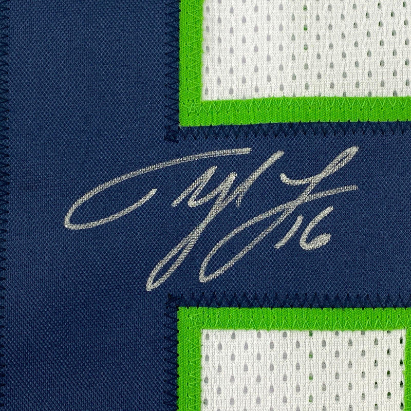Autographed/Signed Tyler Lockett Seattle White Football Jersey JSA COA