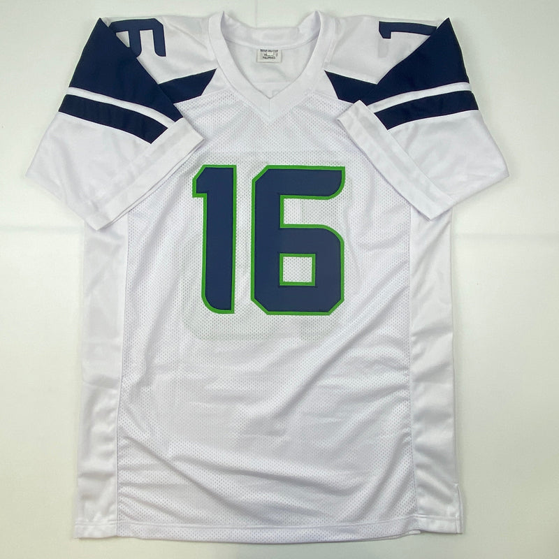 Autographed/Signed Tyler Lockett Seattle White Football Jersey JSA COA