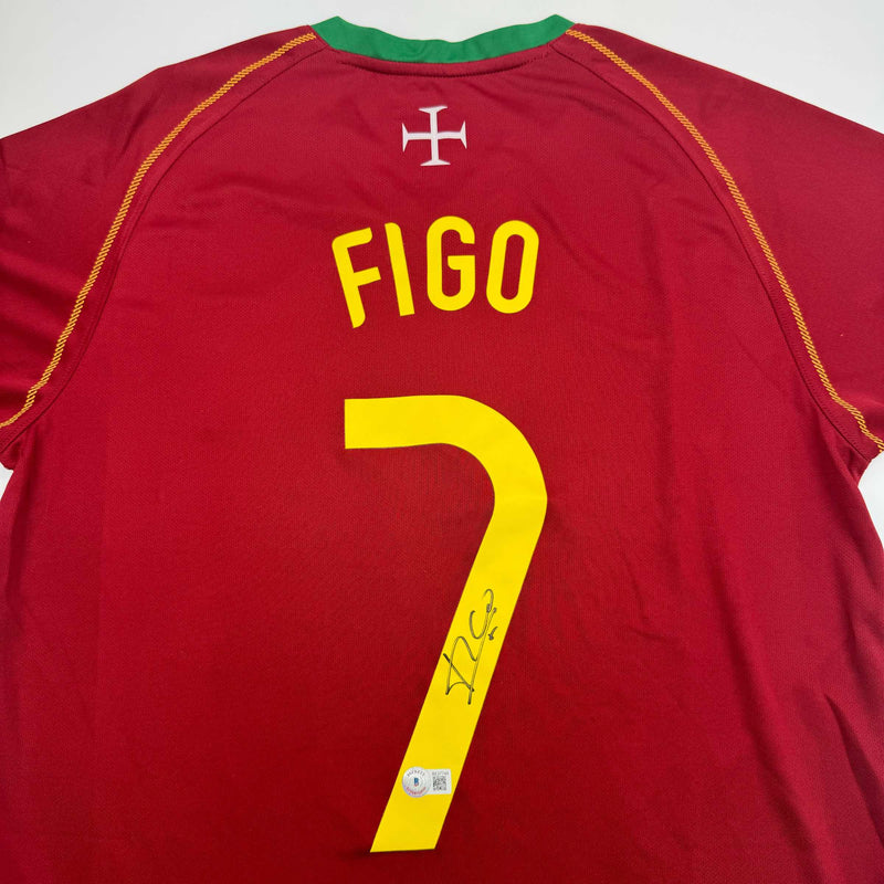 Autographed/Signed Luis Figo Portugal Soccer Team World Cup Jersey JSA COA