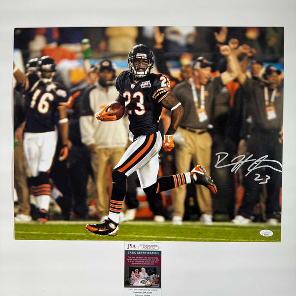 Autographed/Signed Devin Hester Chicago Bears 16x20 Football Photo JSA COA