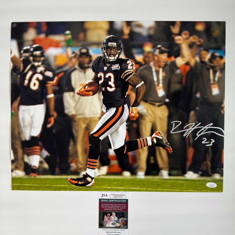 Autographed/Signed Devin Hester Chicago Bears 16x20 Football Photo JSA COA
