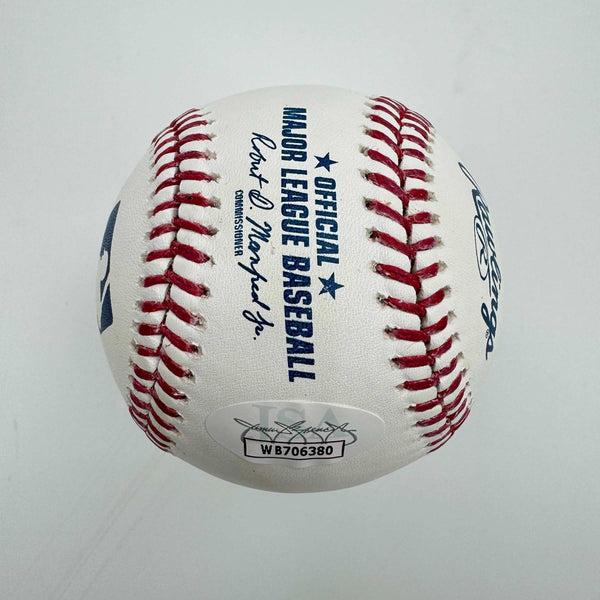 Autographed/Signed Yordan Alvarez Rawlings Official Major League ROML Baseball JSA COA