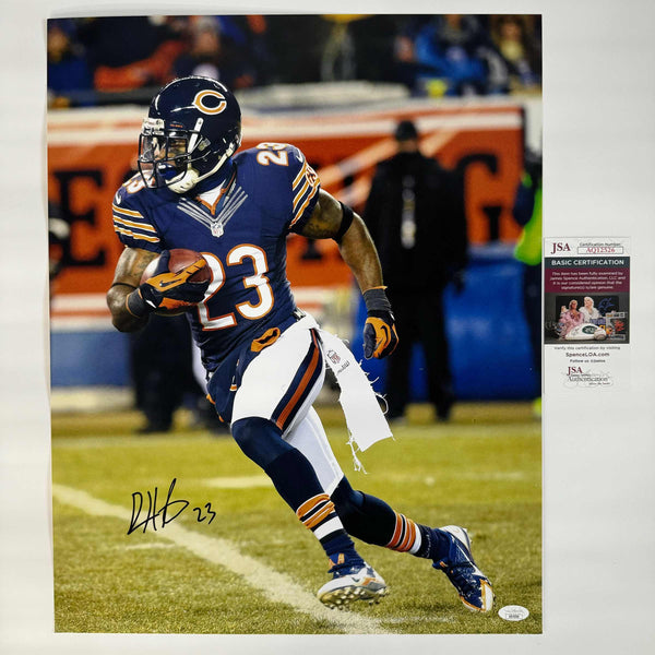 Autographed/Signed Devin Hester Chicago Bears 16x20 Football Photo JSA COA #3