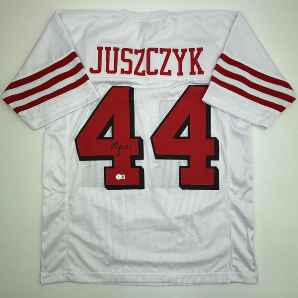 Autographed/Signed Kyle Juszczyk San Francisco White Alternate Football Jersey Beckett BAS COA