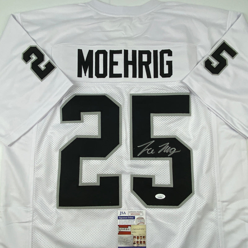 Autographed/Signed Trevon Moehrig Las Vegas Oakland White Football Jersey JSA COA