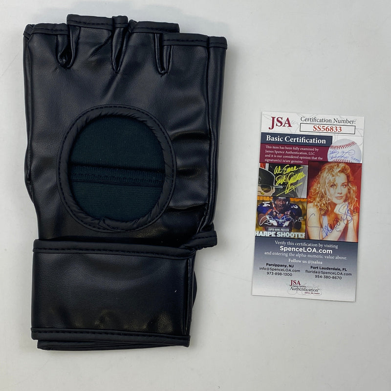 Autographed/Signed Michael Chandler Black UFC MMA Glove Ultimate Fighting JSA COA