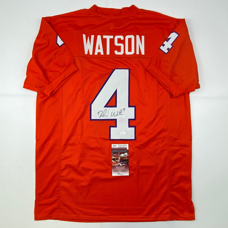 Autographed/Signed Deshaun Watson Clemson Orange College Football Jersey JSA COA