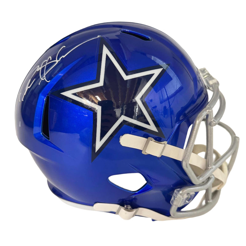 Autographed/Signed Deion Sanders Dallas Cowboys Flash Full Size FS F/S Replica Football Helmet Beckett BAS COA
