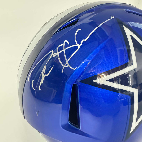 Autographed/Signed Deion Sanders Dallas Cowboys Flash Full Size FS F/S Replica Football Helmet Beckett BAS COA