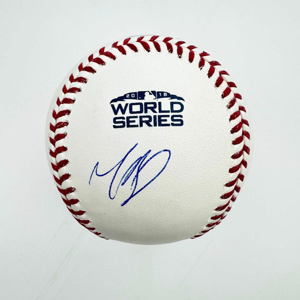 Autographed/Signed Mookie Betts 2018 World Series Rawlings Official Major League Baseball ROML JSA COA