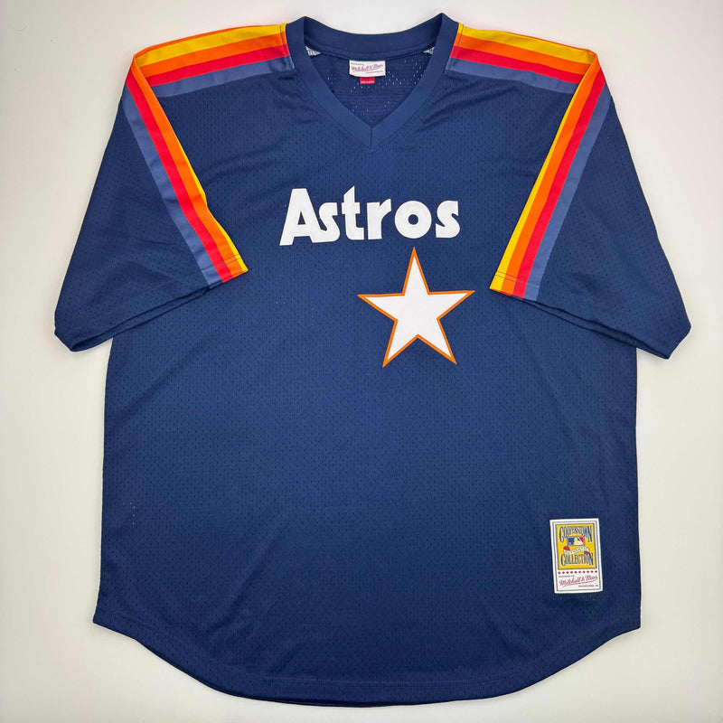 Autographed/Signed Nolan Ryan "HOF 99" Houston Astros Authentic Mitchell & Ness Blue Baseball Jersey Fanatics COA