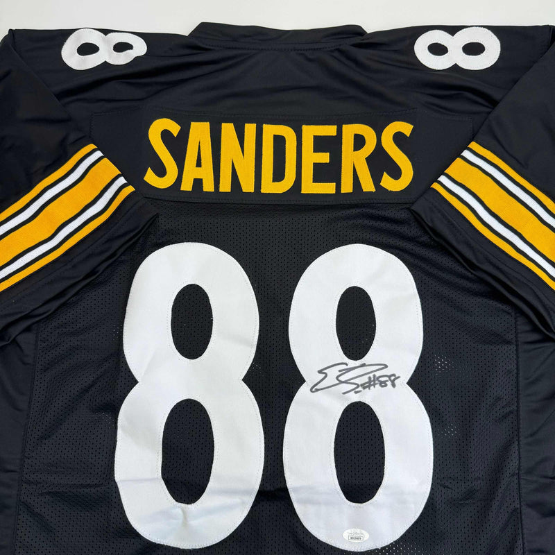 Autographed/Signed Emmanuel Sanders Pittsburgh Black Football Jersey JSA COA