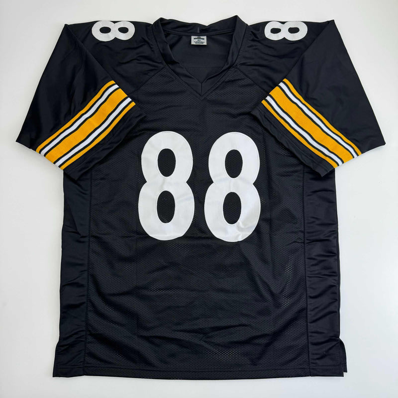 Autographed/Signed Emmanuel Sanders Pittsburgh Black Football Jersey JSA COA
