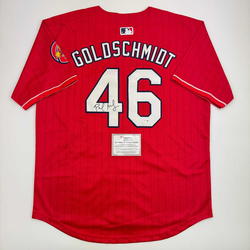 Autographed/Signed Paul Goldschmidt St. Louis Cardinals Authentic Red Baseball Jersey Fanatics COA
