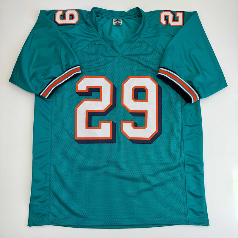 Autographed/Signed Sam Madison Miami Teal Football Jersey JSA COA