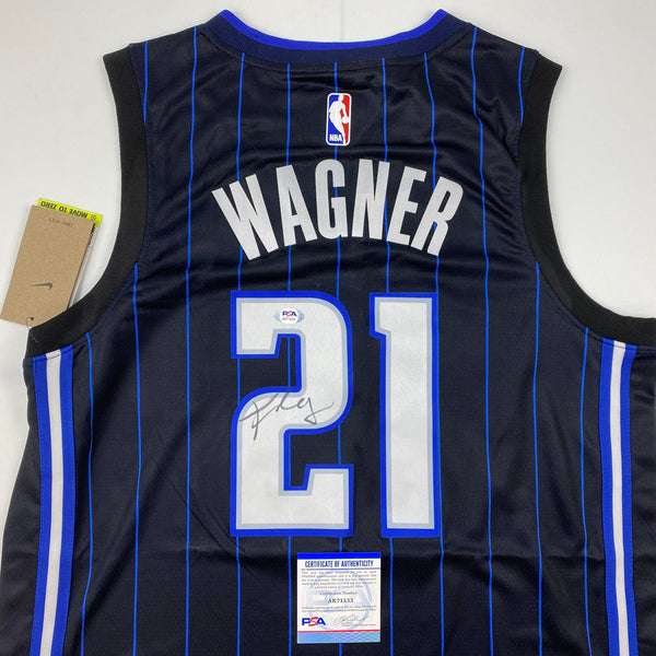 Autographed/Signed Franz Wagner Orlando Magic Black Pinstripe Authentic Basketball Jersey PSA/DNA COA