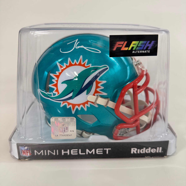 Autographed/Signed Tyreek Hill Miami Dolphins Flash Mini Football Helmet Beckett BAS COA