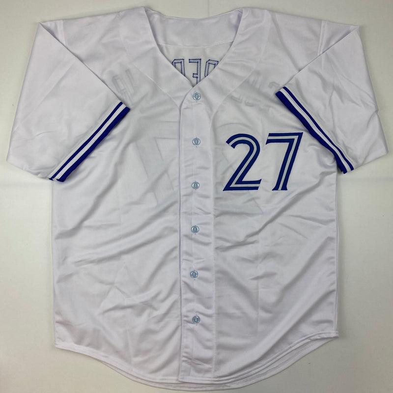 Autographed/Signed Vladimir Vlad Guerrero Jr. Toronto White Baseball Jersey JSA COA