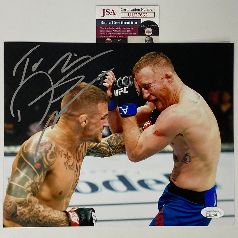 Autographed/Signed Dustin Poirier UFC MMA Ultimate Fighting 8x10 Photo JSA COA