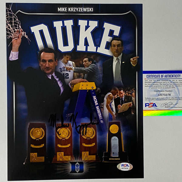 Autographed/Signed Mike Krzyzewski Coach K Duke Blue Devils 8x10 Basketball Photo PSA/DNA COA #4