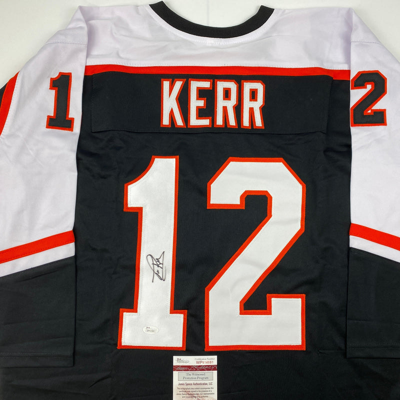 Autographed/Signed Tim Kerr Philadelphia Black Hockey Jersey JSA COA
