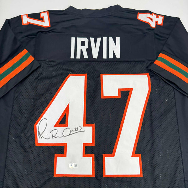 Autographed/Signed Michael Irvin Miami Black College Football Jersey Beckett BAS COA