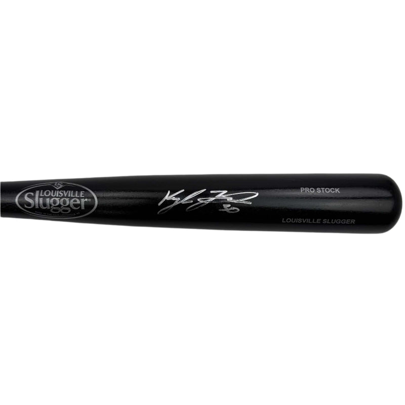 Autographed/Signed Kyle Tucker Black Louisville Slugger Baseball Bat Beckett BAS COA