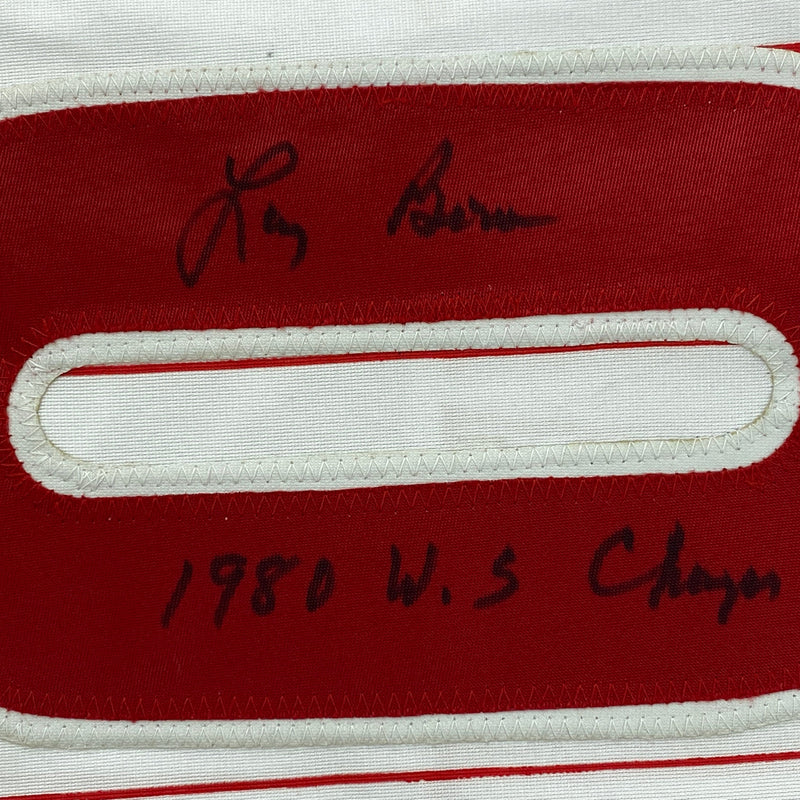 Autographed/Signed Larry Bowa 1980 WS Champs Philadelphia Pinstripe Baseball Jersey JSA COA