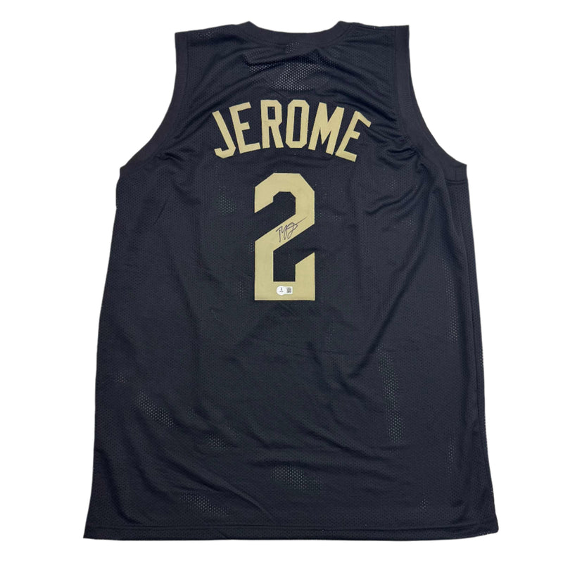 Autographed/Signed Ty Jerome Cleveland Black Basketball Jersey Beckett BAS COA