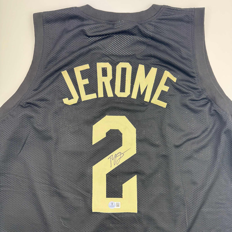 Autographed/Signed Ty Jerome Cleveland Black Basketball Jersey Beckett BAS COA