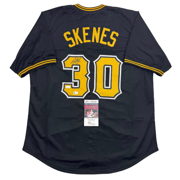 Autographed/Signed Paul Skenes Pittsburgh Black Baseball Jersey JSA COA