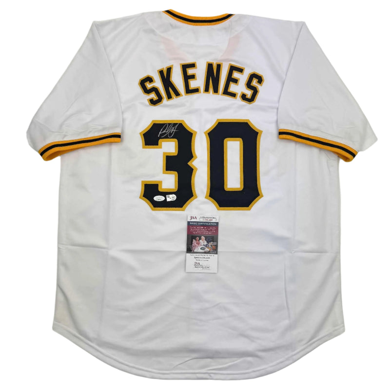 Autographed/Signed Paul Skenes Pittsburgh White Baseball Jersey JSA COA