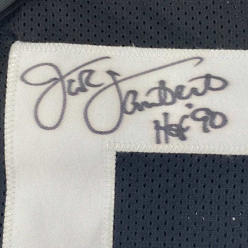 Autographed/Signed Jack Lambert HOF 90 Pittsburgh Black Football Jersey JSA COA