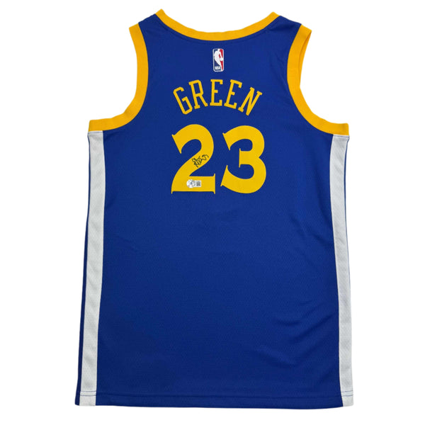 Autographed/Signed Draymond Green Golden State Blue Basketball Jersey Beckett BAS COA