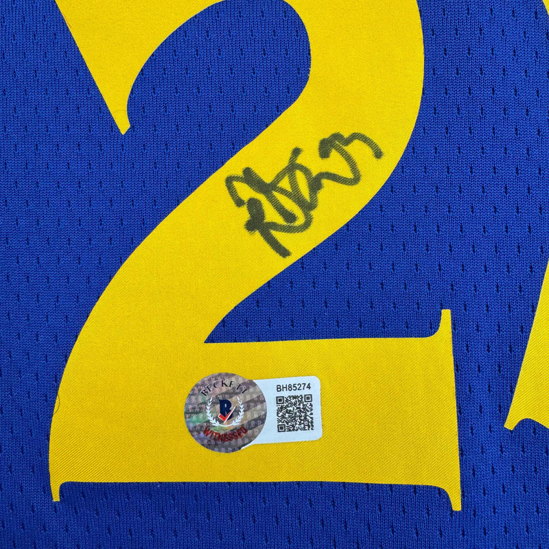 Autographed/Signed Draymond Green Golden State Blue Basketball Jersey Beckett BAS COA