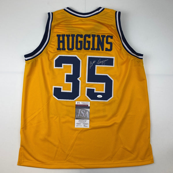 Autographed/Signed Bob Huggins West Virginia Yellow College Basketball Jersey JSA COA