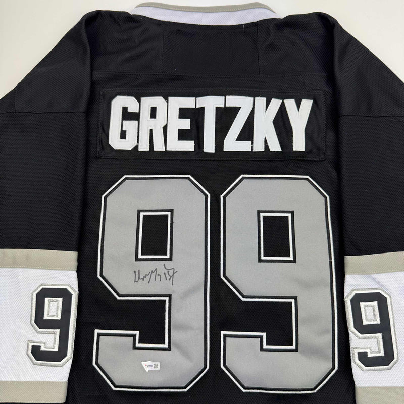 Autographed/Signed Wayne Gretzky Los Angeles Kings Black Hockey Jersey Fanatics COA
