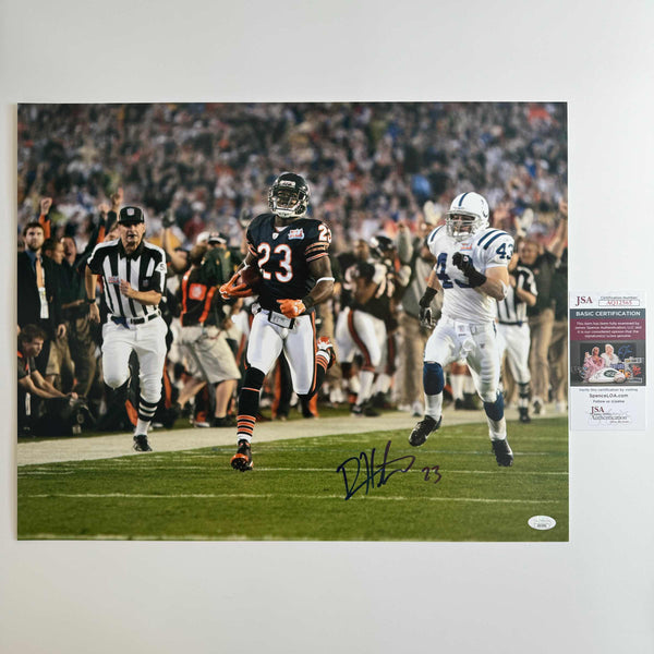 Autographed/Signed Devin Hester Chicago Bears 16x20 Football Photo JSA COA #4