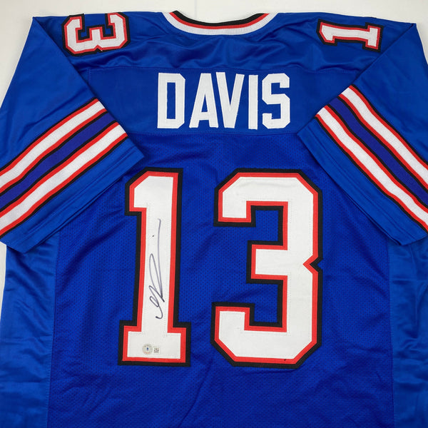 Autographed/Signed Gabriel Gabe Davis Buffalo Blue Football Jersey Beckett BAS COA