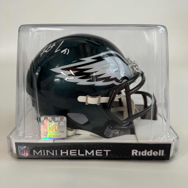 Autographed/Signed Fletcher Cox Philadelphia Eagles Mini Football Helmet Beckett COA