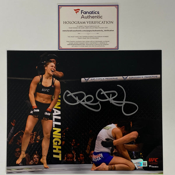 Autographed/Signed Ronda Rousey UFC MMA Fighting 8x10 Photo Fanatics COA