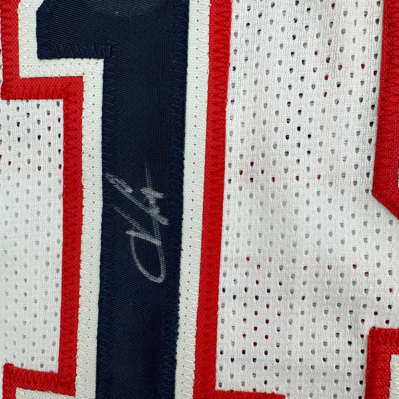 Autographed/Signed Vince Carter New Jersey NJ White Basketball Jersey Mounted Memories COA
