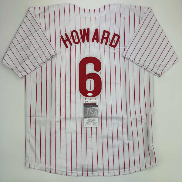 Autographed/Signed Ryan Howard Philadelphia Pinstripe Baseball Jersey JSA COA